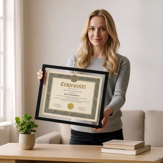 Moldura para Certificados e Diplomas Com 2 Vidros Efeito Flutuante 26x35 cm