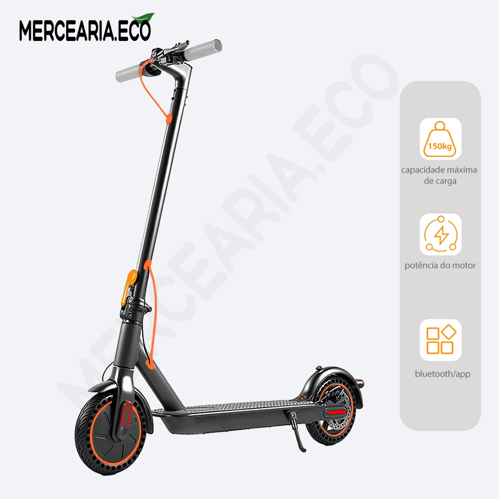 Atinete Elétrico Dobrável 350 W Portátil Autonomia 30 km Pneus Anti-furo