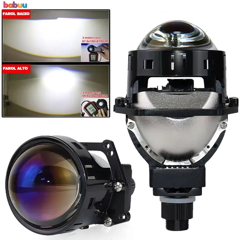 Faróis de lente laser Par Farol Projetor Bi Led Universal H1 H4 H7 H11 6500k 300W em Oferta na Shopee