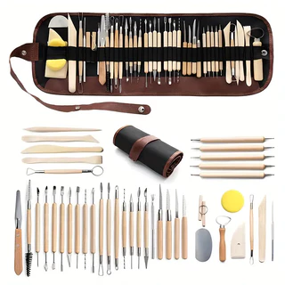 Kit 40 Peças Profissionais Escultura Argila Modelagem Corte
