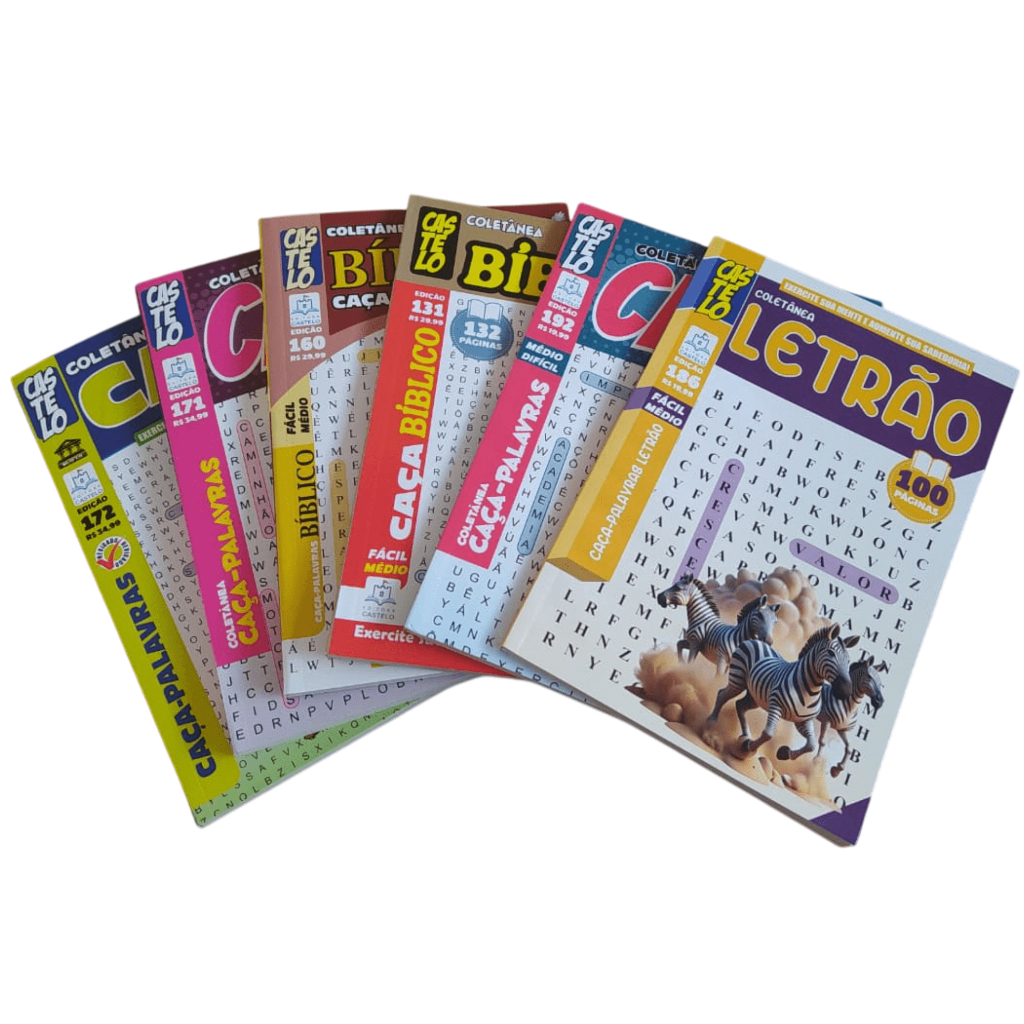 kit 6 Revista Coletânea Caça Palavras | Editora Castelo | Capa Sortidas ...