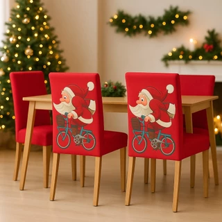 KIT COM 4 CAPAS DE CADEIRAS NATALINAS PAPAI NOEL FELIZ NATAL