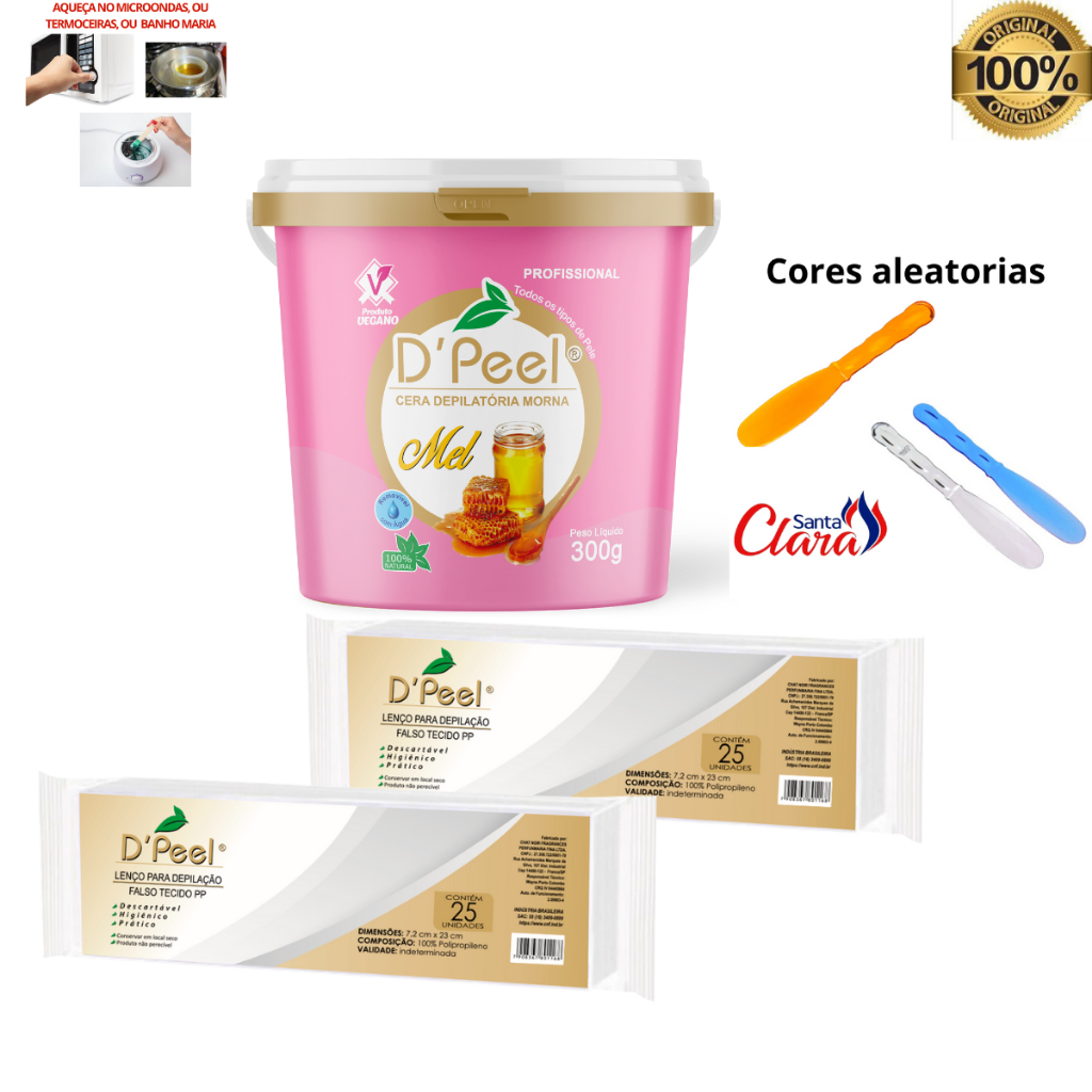 KIT Cera Depilatória Profissional Sem Dor, Para Pernas, Axilas, Virilha ...