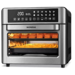 Fritadeira Air Fryer Forno Oven GRANDE 25 Litros Mondial Assa e Frita Sem Óleo Preto/Inox AFO-25L-BI