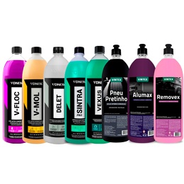 KIT V-FLOC + V-MOL + DELET + SINTRA + VEXUS + ALUMAX + REMOVEX + PNEU PRETINHO 1,5L VONIXX VINTEX