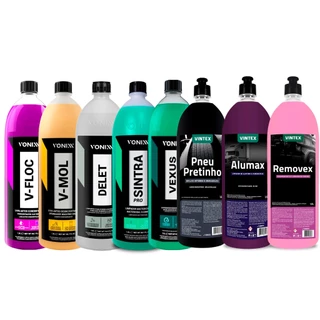 KIT V-FLOC + V-MOL + DELET + SINTRA + VEXUS + ALUMAX + REMOVEX + PNEU PRETINHO 1,5L VONIXX VINTEX em Oferta na Shopee