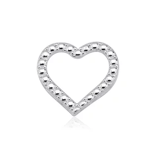 Pingente Passante de Prata 925 Coração Vazado e com Bolinhas em Oferta na Shopee