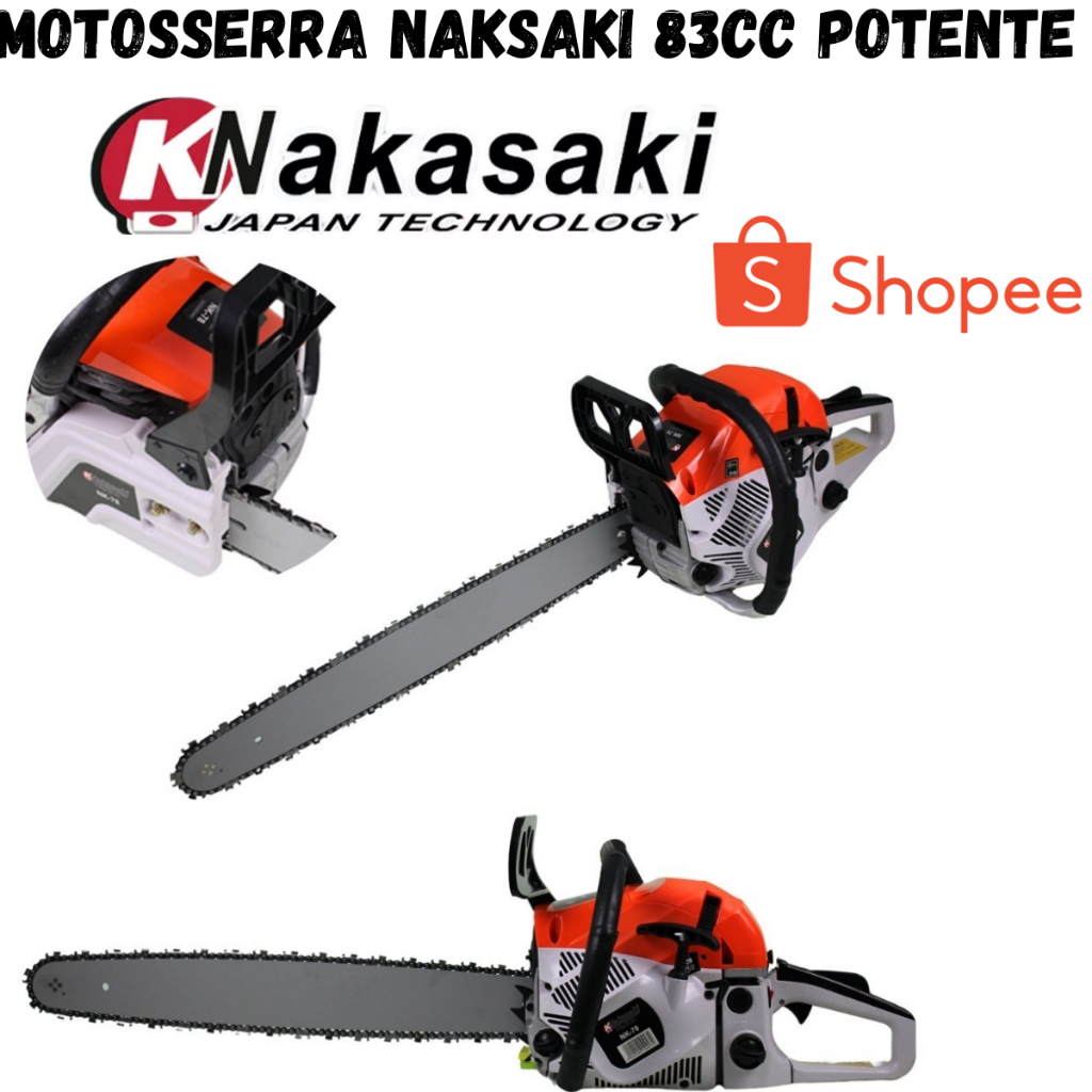 MOTOSERRA NAKASAKI 83CC NK83CC 55CM 3.5HP GASOLINA POTÊNCIA E