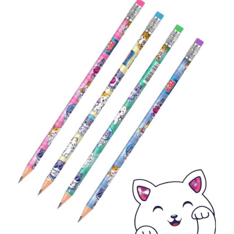 Lápis de escrever HB Cats gato escolar kit com 12/24 unidades. | Shopee ...
