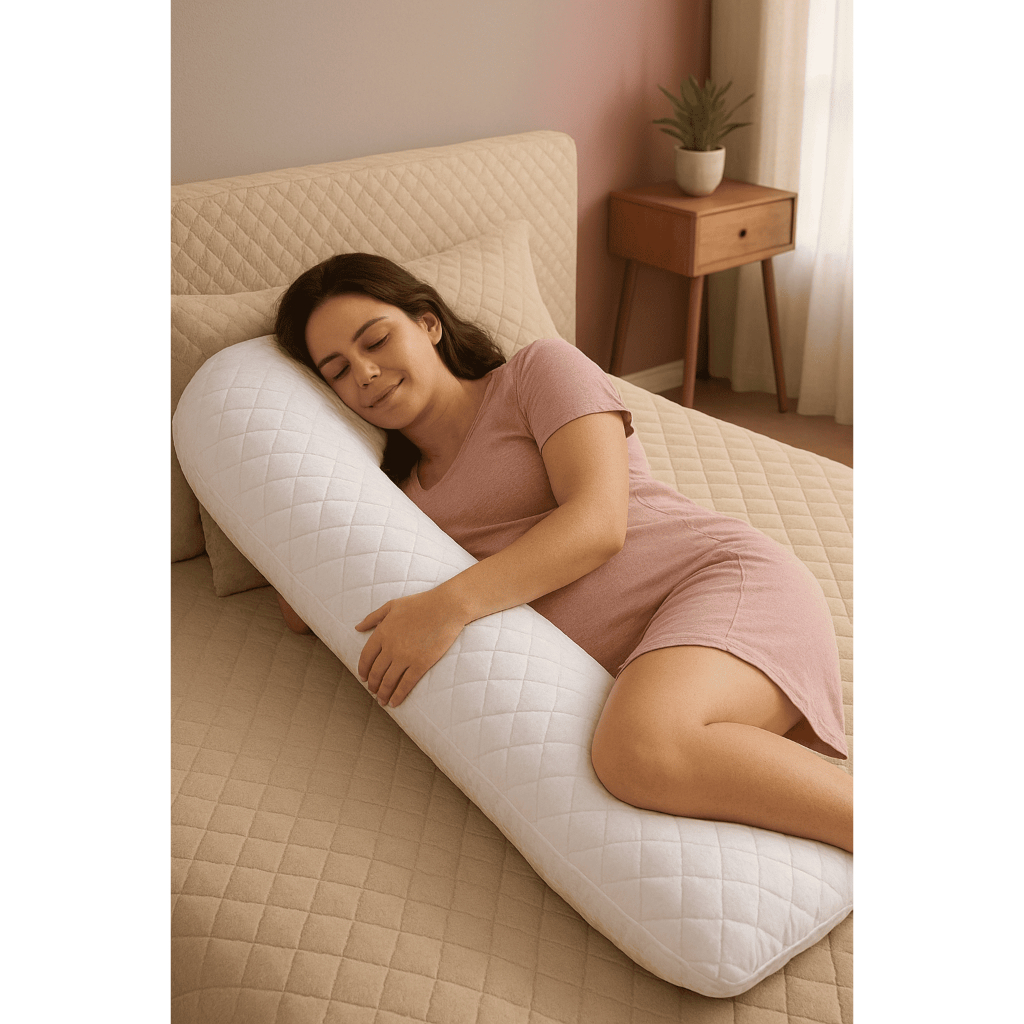 Travesseiro de Corpo Grande Xuxão – Almofada Body Pillow para Gestantes, 100% Algodão Matelado
