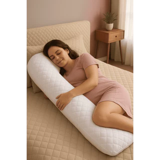 Travesseiro de Corpo Grande Xuxão – Almofada Body Pillow para Gestantes, 100% Algodão Matelado