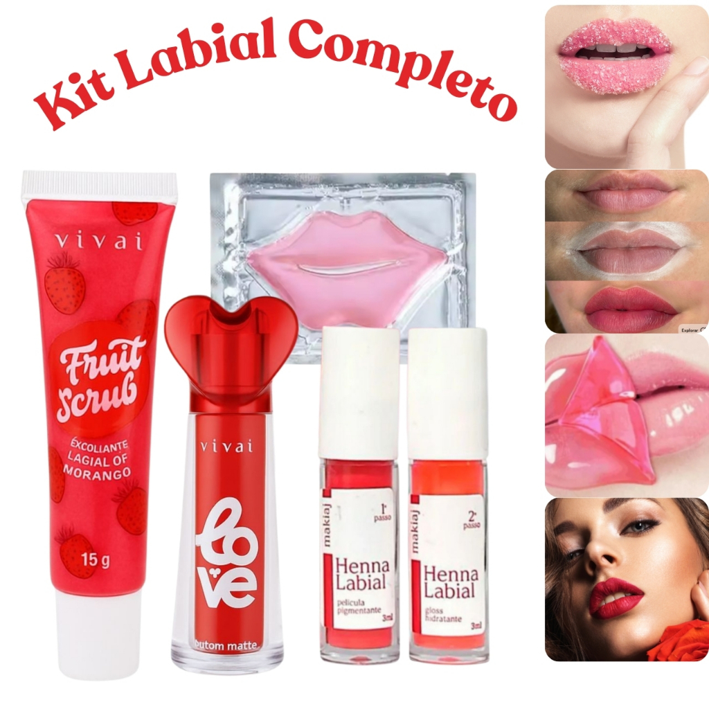 Kit Spa Labial Edição Limitada Esfoliante Batom e Mascara Labial ...