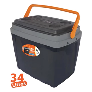 Caixa Térmica Cooler 34 Litros 48 LATAS PRAIA Churrasco Pesca Camping Praia Duas Alças
