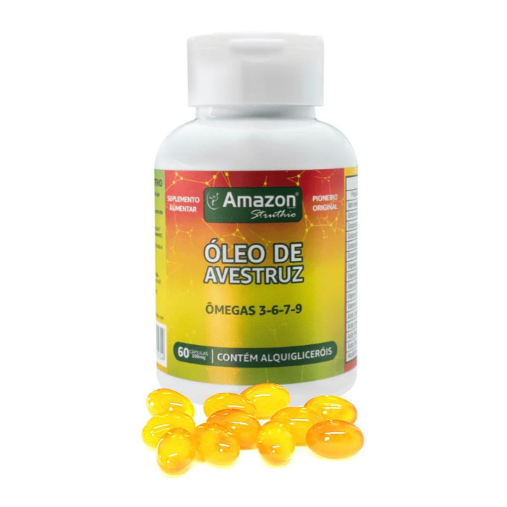 Oleo De Avestruz 60 Cap Amazon Struthio Ômegas 3 6 7 9 - Escolha ...