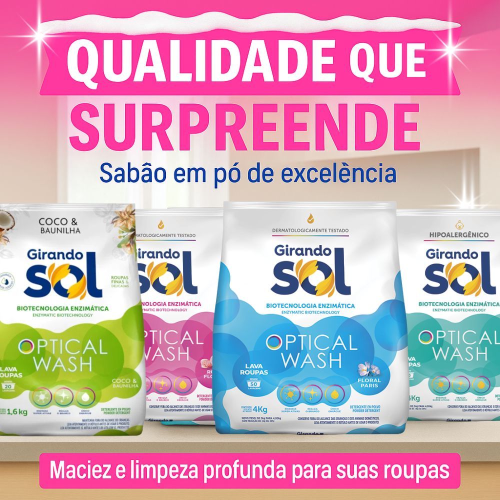 Sabão em Pó Para Lavar Roupas Girando Sol 800g - Unidade ou Kit ...