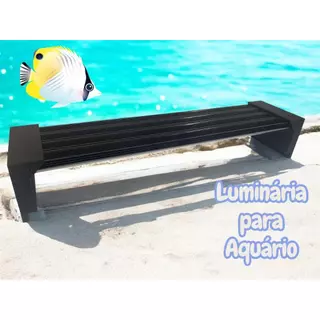 Luminária Aquanano Completa Preta C/4 barras com fonte e dimmer manual para aquários
