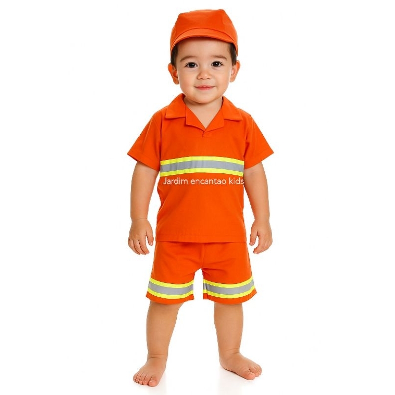 fantasia INFANTIL coletor de lixo GARI com faixa reflexiva | Shopee Brasil