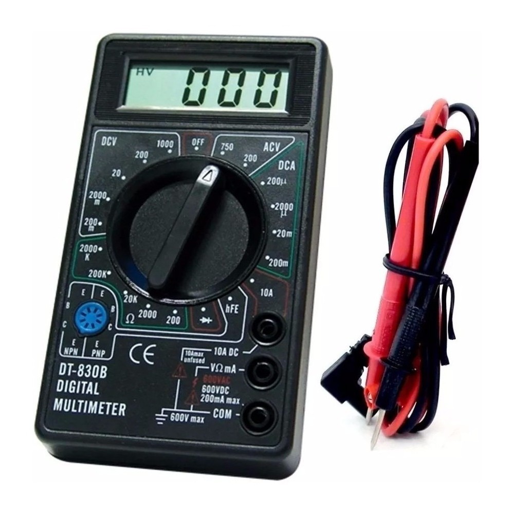 Multímetro Digital Lcd Profissional Compacto DT 830 com bateria