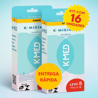 Kit 2x Camisinha Preservativo K-misinha Invísivel Fininha E Confortável Cimed K-med 16 Unidades