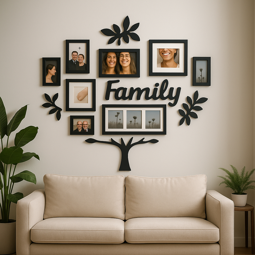 Decoração de Parede Família – Molduras Estilo Árvore Genealógica ...