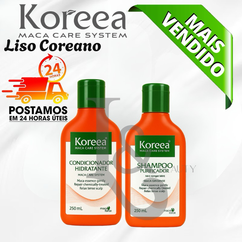 Kit Shampoo Condicionador Hidratante Efeito Liso Coreano - 250ml ...