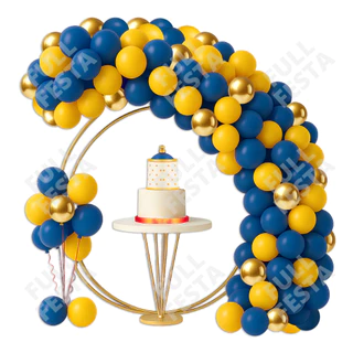 Kit 150 Balões: 8" Amarelo + 8" Azul + 5" Dourado + Fita Arco Balão/Bexiga Festa de Aniversário Artigo Festa