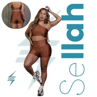 Shorts Feminino Fitness Poliamida Cintura Alta Zero Transparência Academia Treino Casual