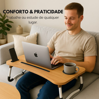 Mesa Dobrável Portátil Para Notebook Home Office Cama MDF