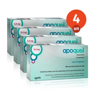 Kit 4 Apoquel 5,4mg 20 Comprimidos Dermatológico para Cães Zoetis em Oferta na Shopee
