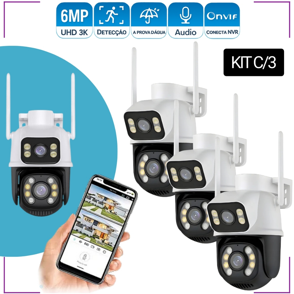 Câmera De Segurança A28 Lente Dupla Wi-Fi 360° Sensor Movimento