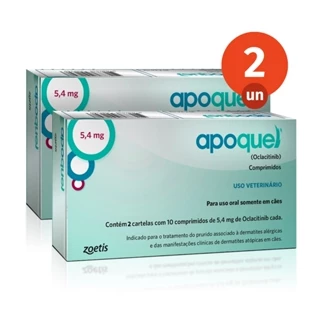 Kit 2 Apoquel 5,4mg 20 Comprimidos Dermatológico para Cães Zoetis em Oferta na Shopee