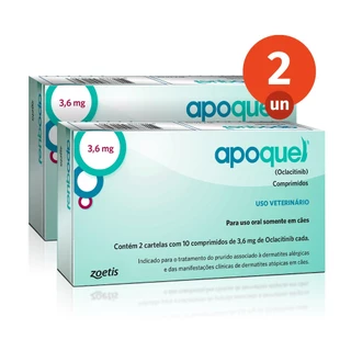 Kit 2 Apoquel 3,6mg 20 Comprimidos Dermatológico para Cães Zoetis em Oferta na Shopee