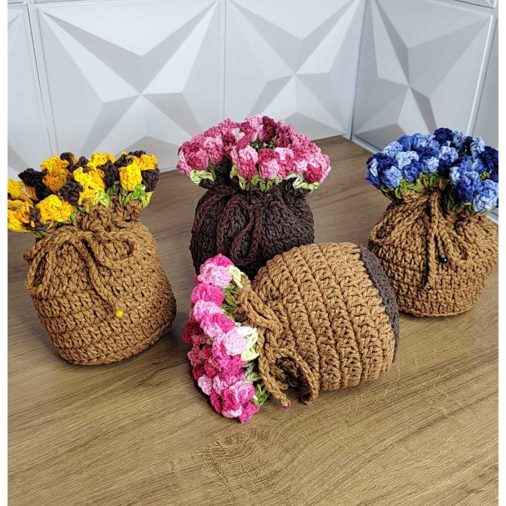 Capa Peso de porta tulipa de crochê | Shopee Brasil