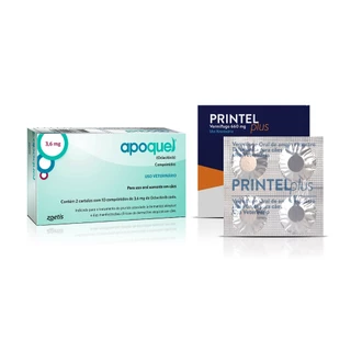 Kit Apoquel 3,6mg + Vermífugo Printel Plus 4 Comprimidos (PRINTEL PLUS CARTELA) em Oferta na Shopee