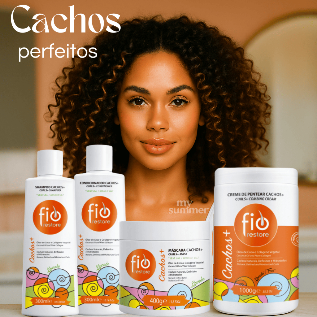 Kit Fio Restore Cachos e Crespos Definicão Anti Frizz Oleo de Coco