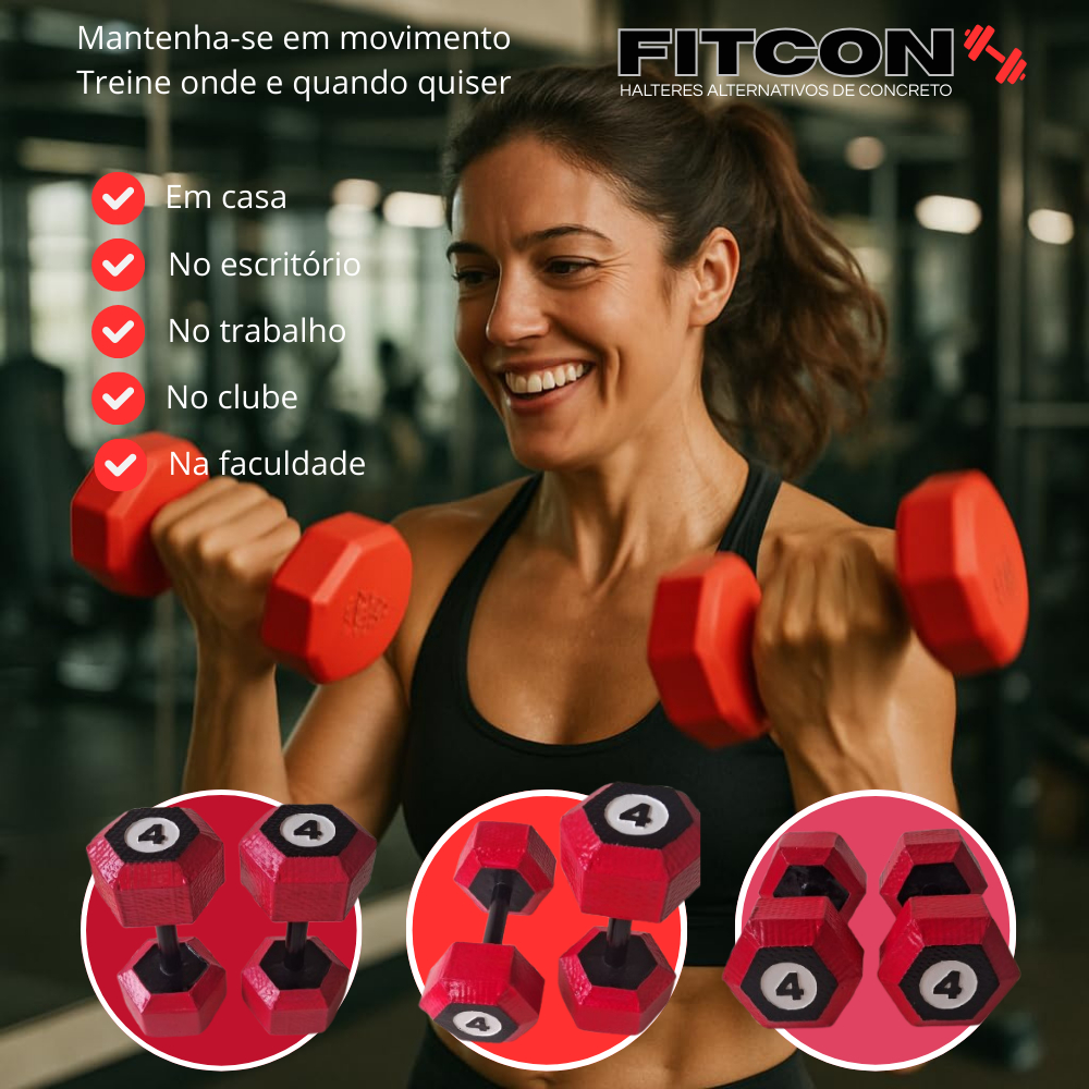 Halter Alternativo Sextavado de Concreto 02kg Treino em Casa | Shopee ...