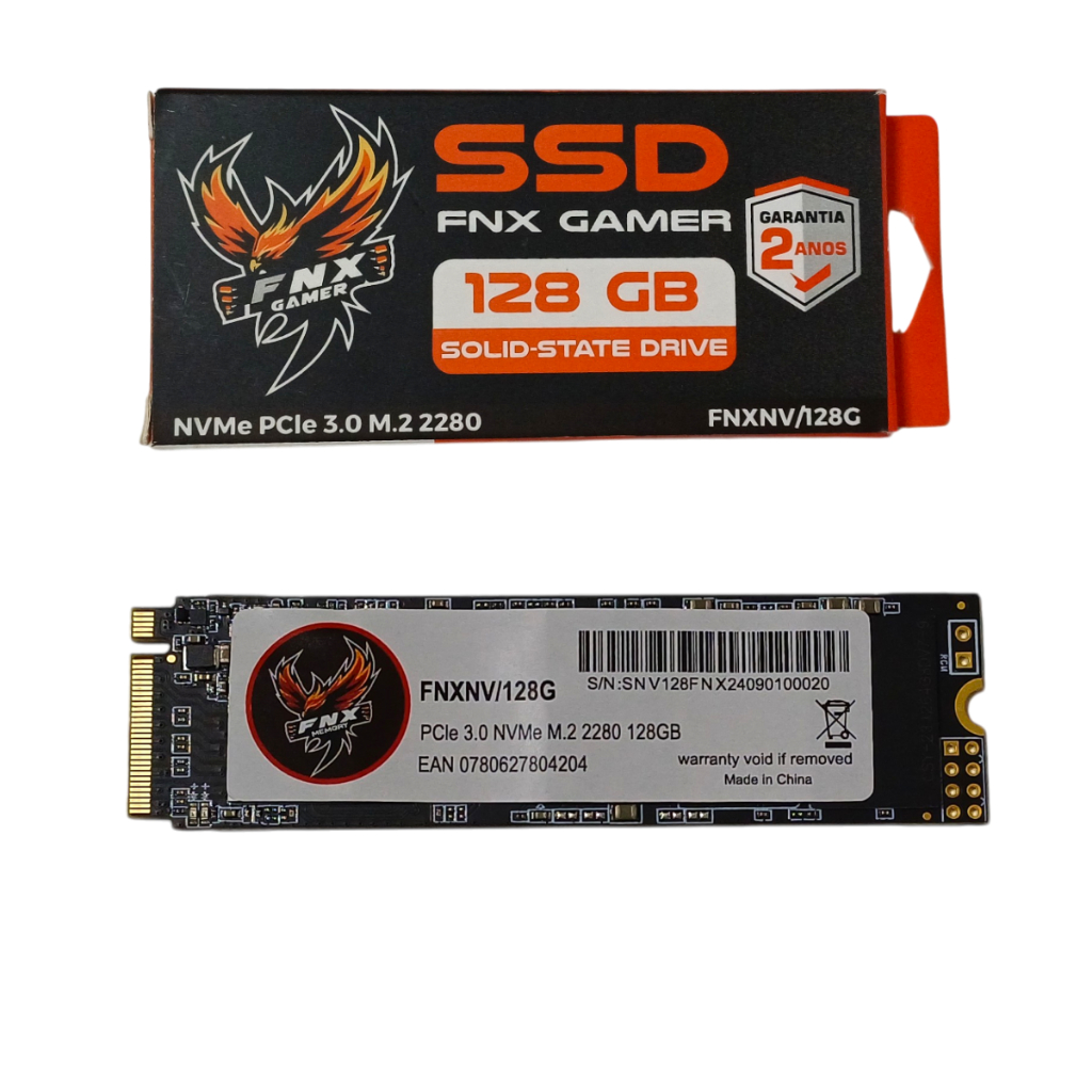 SSD Gamer FNX 128GB M.2 2280 NVMe PCIe 3.0 Leitura 1500MB/s