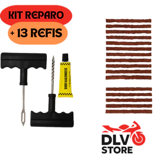 Kit Reparo Pneu Sem Camara Moto Carro + 10 Refis Macarrão Pneu em Oferta na Shopee