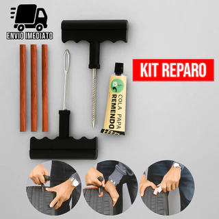 Kit Reparo Pneu sem Camara para Carro e Moto + 20 Refil Selante Macarrão Remendo em Oferta na Shopee