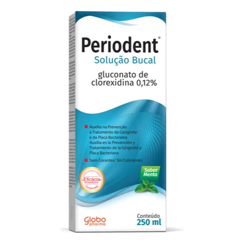 Enxaguante Bucal Periodent Com Álcool Sabor Menta 250ml