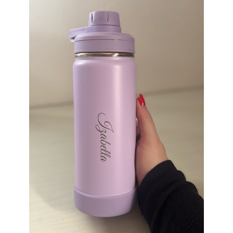 Garrafa Térmica Inox 600 ml com Tampa Rosqueável e Protetor Silicone