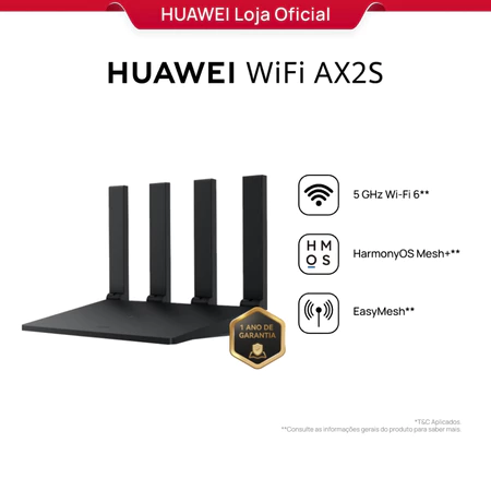 HUAWEI WiFi AX2S | Roteador | WS7000 V2 | Dual Band | 4 Antenas | 5 GHz Wi-Fi 6