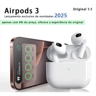 Fone De Ouvido 2025 Novo AirPods 3 gerações sem fio Bluetooh Compativel IOS e Android