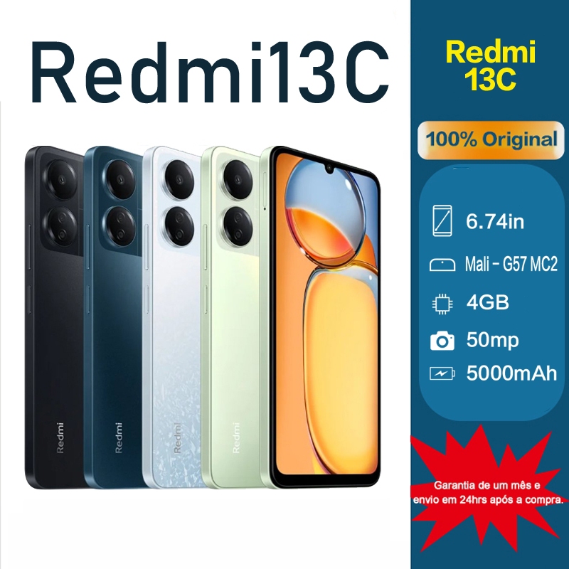 Celular Smartphone Xiaomi Redmi 13C Global Versão Original 128GB