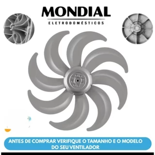 Hélice Original Ventilador Mondial 40cm | 8 Pás Turbo | Vazão Máxima | Encaixe Redondo
