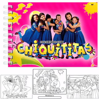 Livro de Colorir Chiquititas A5 Capa Dura 50 Paginas Folhas 180g + Acetato