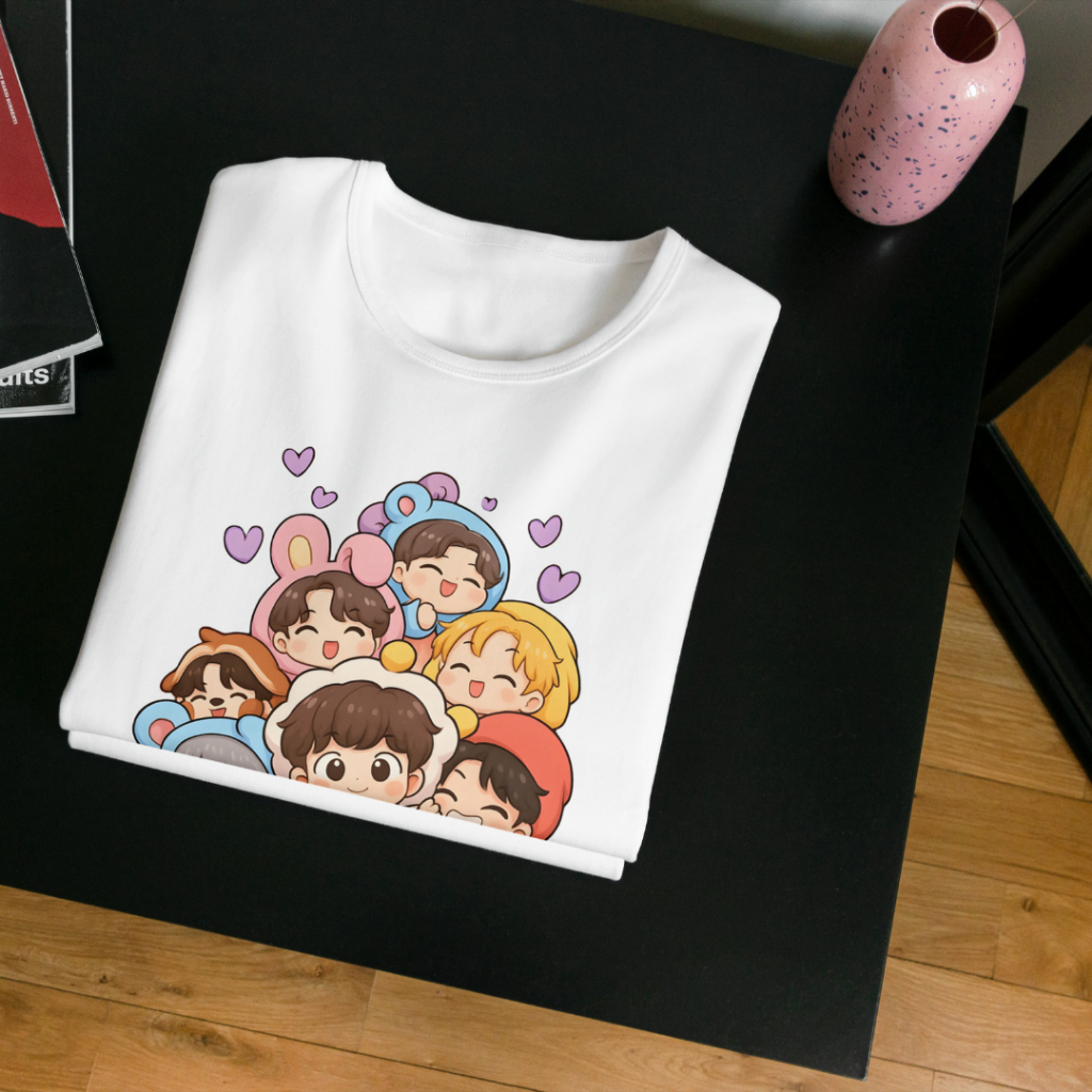 Camiseta BTS Chibi BT21 | K-Pop ARMY Edition – Do 12 ao XGG