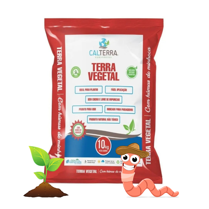 Terra Vegetal com Humus de Minhoca 10 kg Calterra Terra preta pronto ...