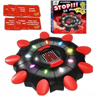 Jogo Stop Eletrônico 3.0 Brinquedo Educativo Luzes LED Display Digital Cartas Diversão Família