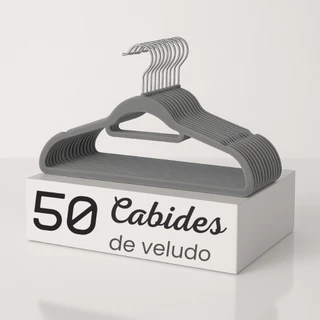 Kit 50 Cabides Veludo para Roupas Antideslizante Giratório